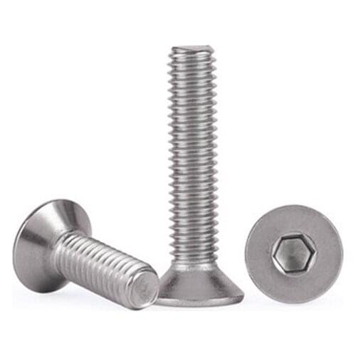 5-50pcs Allen Key Head Din7991 M2 M2.5 M3 M4 M5 M6 Stainless Steel 304 Or Black Hex Socket Flat Countersunk Head Screw