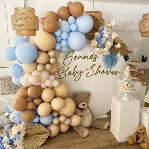 88Pcs Khaki Coffee Brown Skin Color Balloons Garland Kit Latex Balloons Arch Baby Shower Supplies Birthday Wedding Party Decors
