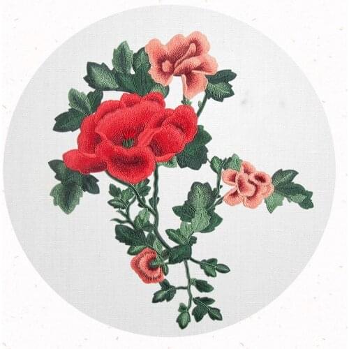 Big size 38*42cm flower patch vintage embroidered Applique dress sew on fashion decoration patches for clothing parches