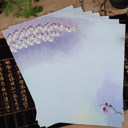 16Pcs/pack Beautiful Chinese Style Letter Paper Ink Painting Writing Students Stationery Office Tools M17F