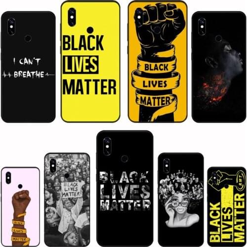 I Can't Breathe Black Lives Matter Soft Phone Case Capa For Xiaomi Mi A1 A2 5 6 6PLUS 8 9 SE Lite MIX 2 2S MAX 2 3 Pocophone F1