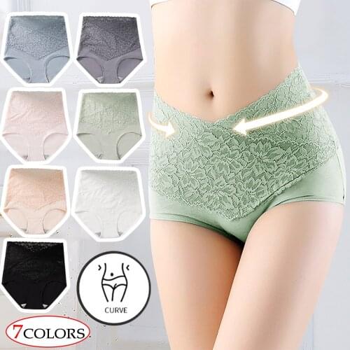 Breathable Seamless High-waist Lace Womens Shape the waist high quality Elastic Underwear Intimate Panties Menstrual Panties