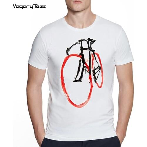 Mens Creative cycling Lover Fixed Gear Bike Classic Mystery Bike Prints Print Short Sleeve T-Shirt Hipster Design Top Tees