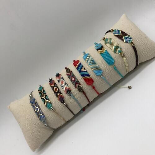 BLUESTAR 2021 Women Bracelet MIYUKI Bracelet Simple Geometric Pattern Pulseras Femme Jewelry Handmade Woven