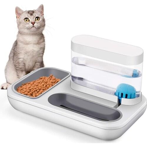 1.5L Gravity Pet Water Dispenser 2 In1 Dual-use Pet Dog Cat Automatic Feeder Plastic Water Bottle Feeding Bowl Puppy Accessories