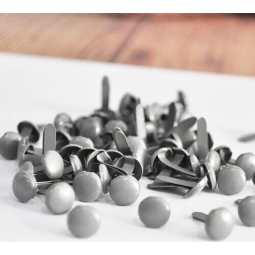 Happymems Gray Round Metal Brads 500pcs/lot DIY Photo Album Embellishments Scrapbooking Crafts Home Decor Fastener