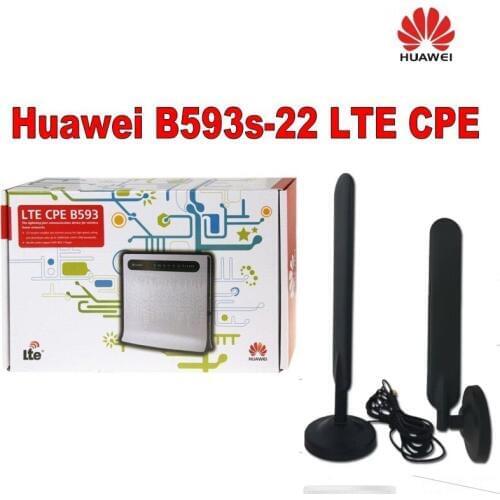 Huawei B593 4G LTE CPE Wireless and WLAN Router 100Mbps+A pair of B593 Antenna