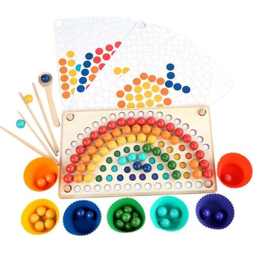 Montessori Toy Wooden Educational Toys Clip Bead Game Toddler Preschool Learning Toy, Early Education, Board Game