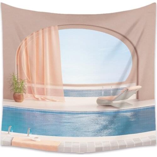 Islamic Architecture Entrance Swimming Pool Poster Building Scenery Canvas Print Wall Art Picture Painting Modern Home Decor