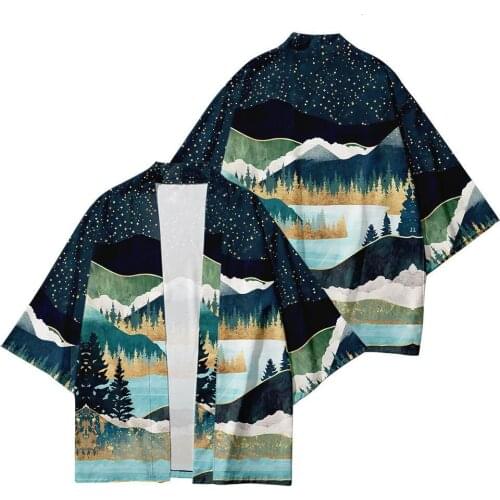 Kimono Man Japanese Clothes Yukata Male Samurai Costume Haori Obi Beach Mens Kimono Cardigan Japanese Street Dancewear Clothing