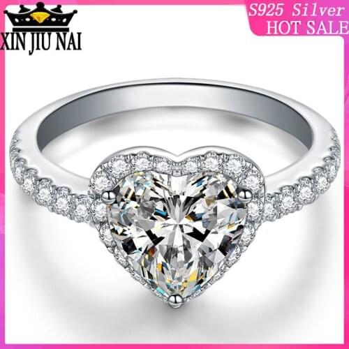 Love-shaped diamond ring Sweet powder diamond yellow diamond wedding platinum-plated mosaic stone ring