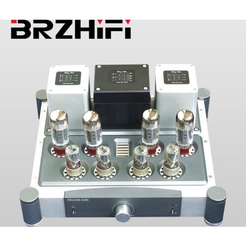 BRZHIFI Hot Sell A40 WEILIANG 40W*2 EL34 Aluminum Tube Amplifier Audio Power Amp Home Theater Stereo Amplificador For Audiophile
