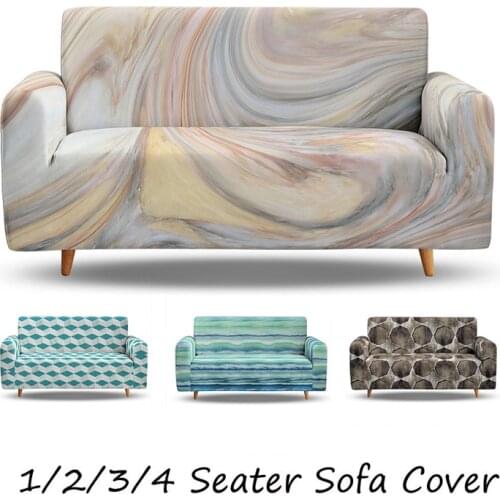 Marble 3D Digital Printing Slipcovers Anti-slip Stretch Sofa Covers for Living Room Universal All-inclusive Elastic Sofa Cover