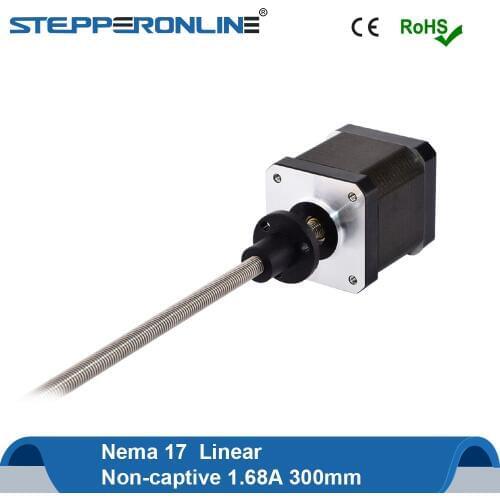 Nema 17 Linear Stepper Motor External 48mm Stack 1.68A with 300mm Tr8x8 Threaded Rod