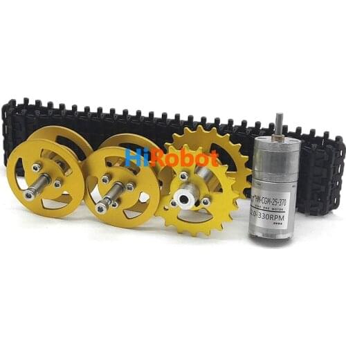 One Set of Track/Caterpillar Drive parts with 12V330RPM, metal wheel, tracks, etc. For tracked Tank car, DIY robot