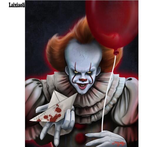 Full Square/Round Drill 5D DIY Diamond Painting "horror IT clown"3D Embroidery Mosaic Cross Stitch Rhinestone home decoration