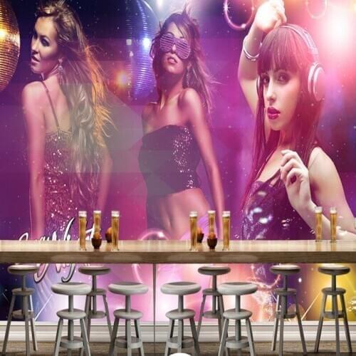 Drop Shipping Custom Photo Wallpaper Custom Europe American Bikini Beauty Mural Nightclub KTV Decorative Background Wallpaper