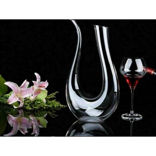 Crystal U-shaped 1500ml Wine Decanter Harp Swan Decanter Creative Wine Separator Clear Wine Aerator Glass Wine Decanter Bottle
