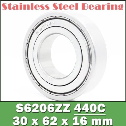 S6206ZZ Bearing 30*62*16 mm ( 2PCS ) ABEC-1 S6206 Z ZZ S 6206 440C Stainless Steel S6206Z Ball Bearings