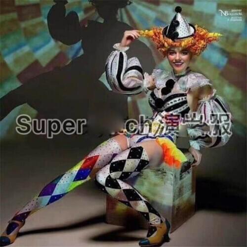 Sexy female clown costumes GOGO halloween party women cosplay costume nightclub parade clothing dropshipping Custom