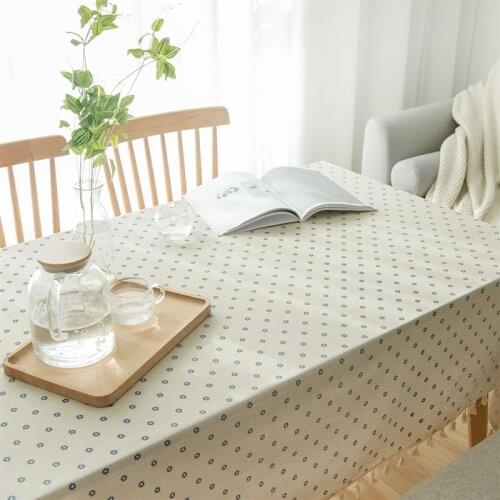 Daisy Print Tablecloth For Kitchen Table Linen Cotton Rectangle Dining Table Cover Coffee Table For Living Room Nappe De Table