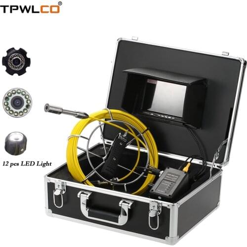 7 inch TFT LCD Waterproof Plumbing Inspection Camera Robot 23MM Lens 20m Industrial Sewer Drain Pipe Camera Endoscope Inspection