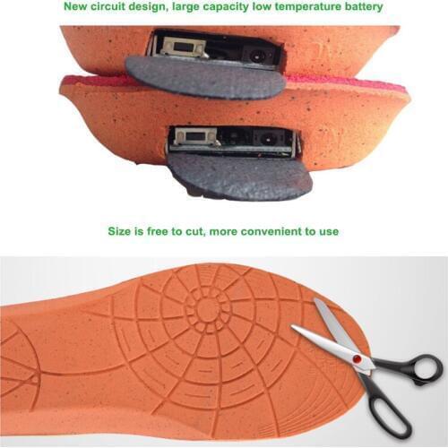 Waterproof USB Rechargeable Electric Heated Insoles Remote Control Foot Warmer Shoes Pad EK-New