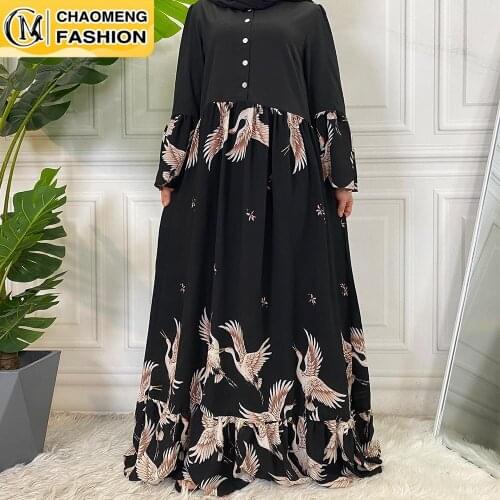 Eid Latest Design Dubai Abaya Muslim For Women Hijab Dress Print Floral Modest Robe Caftan Turkey Kaftan Arabic Islamic Clothing