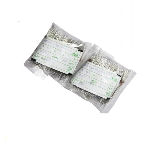 1000 PCS 1/6W 1/8W 0.125W 5% carbon Film Resistors 1R 2R 3R 4.7R 10R 22R 47R 100R 220R 330R 470R 1K 4.7K 6.8K 8.2K 10K 100K 1M