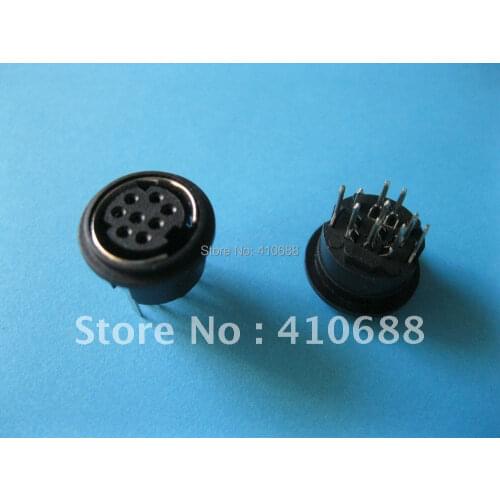 10000 Pcs Per Lot Mini 8 Pin Circular DIN Connector Snap and Lock Vertical Mini-DIN Hot Sale High Quality