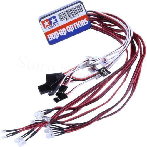 12 LED Lighting System Kit Smart Simulation Lights 1/10 Drift On Road RC Car Yokomo Tamiya Hop-up options Remote Control