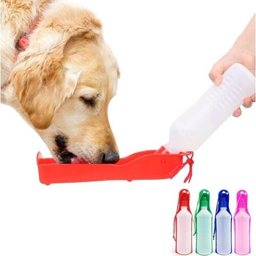 250/500ml Dog Water Bottle Pet Folding Drinker Dog Cat Outdoor Portable Drinking Feeder Travel Drinking Bottle Bowl Pet Supplies