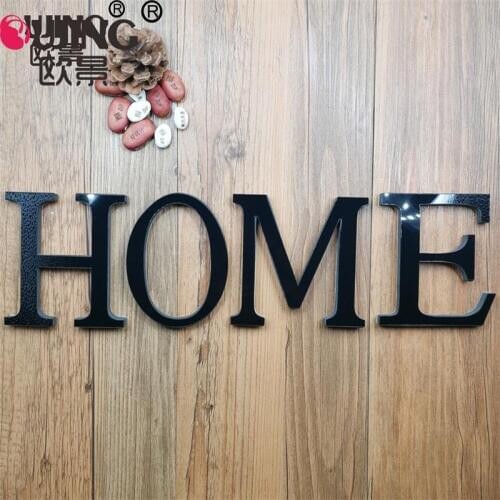 26 Black English Letters Acrylic Mirror Surface Wall Sticker Self-adhesive Alphabet Poster Wedding Decoration Art Mural Decals