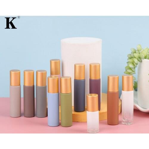 5/10ML Glass Empty Essential Oil Roll On Bottle Metal Roller Ball For Perfume Aromatherapy