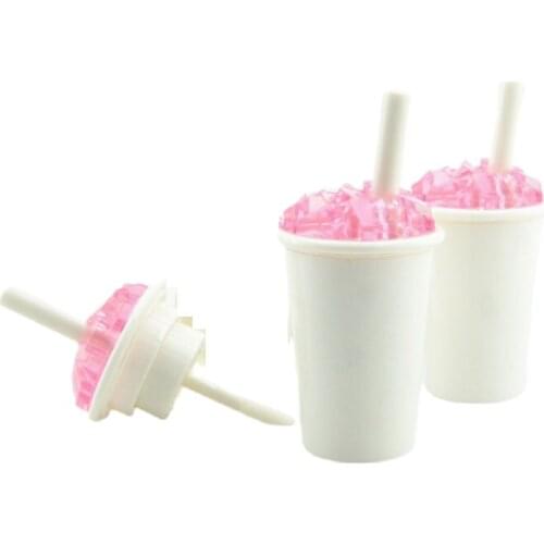 6ml Empty White Lip Gloss Wand Tube Pink Cap Lovely Cosmetic Packaging Container Plastic lip gloss Refillable Bottle 30/50pcs