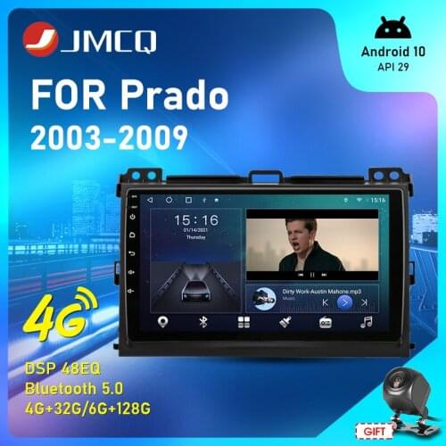 JMCQ Android 10 2 Din Car Radio For Toyota Prado 3 J120 2003-2009 Multimidia Video Player 4G+WiFi Navigation GPS DVD Head Unit
