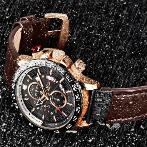 LIGE Mens Watches Top Brand Luxury Mens Fashion Business Waterproof Quartz Watch For Men Casual Leather Watch Relogio Masculino
