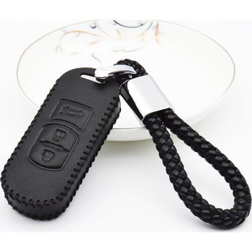 Car Remote Key Cover Case For Mazda 2 3 5 6 2017 Cx-3 Cx-5 Cx-7 Rx8 Genuine Leather Key Ring Shell Accessories Key Holder
