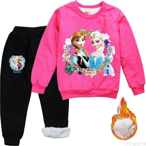 Disney Frozen Kid Cartoon Clothing Pants SetSwearshirt Pants Elsa Anna Boy Girl Coat Jacket Pants Fashion Cotton Clothes