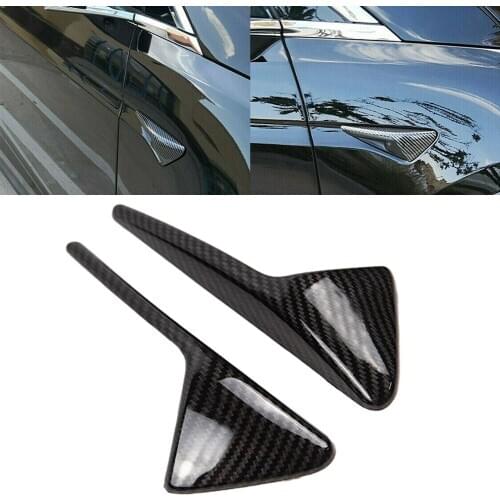 For Tesla Model 3 X S Carbon Fiber ABS Side Camera Fender Cover Trim Air Vent Hood Decoration Cover Car Accessory