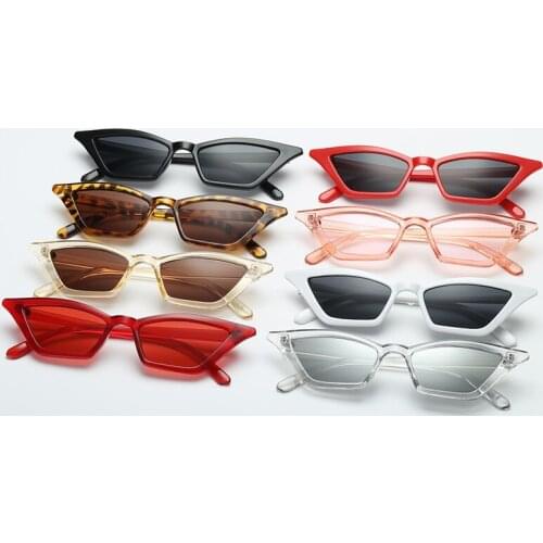 Women Cat Eye Sun Glasses Retro Small Frame Brilliant Sunglasses Ladies Sunglass