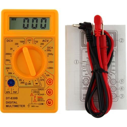 DT-830B Digital Multimeter Electronic Tester 0.5" LCD Display AC/DC 750/1000V Amp Volt Ohm Tester Meter