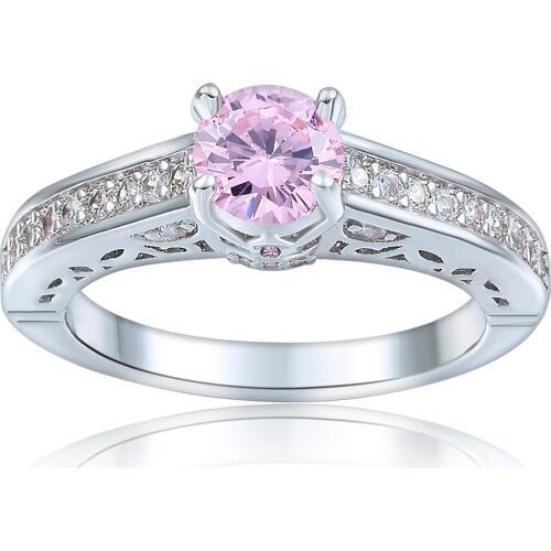 Hainon promise Pink heart rings Bridal Sets fine zircon wedding Fashion lady romantic engagement Luxury Black Color Filled Ring