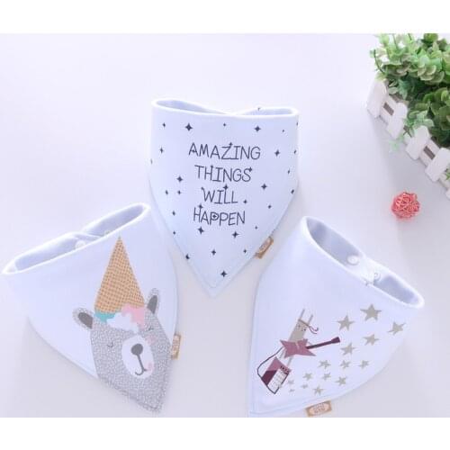 Cotton Bandana Bibs Baby Babador Feeding Smock Infant Burp Cloths Cartoon Saliva Towel Baby Eating Accessory Soft Baby Stuff