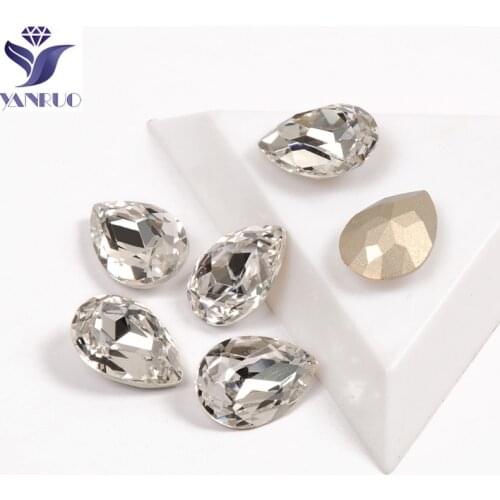 YANRUO 4320 Dorp Fancy Rhinestone Crystal Color Diamond Best Quality Pointback Crystals Rhinestones For 3D Nail Art Decoration