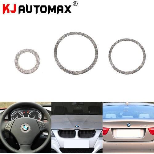 KJAUTOMAX For BMW 2011-2018 Diamond Emblem Ring Sticker One Set