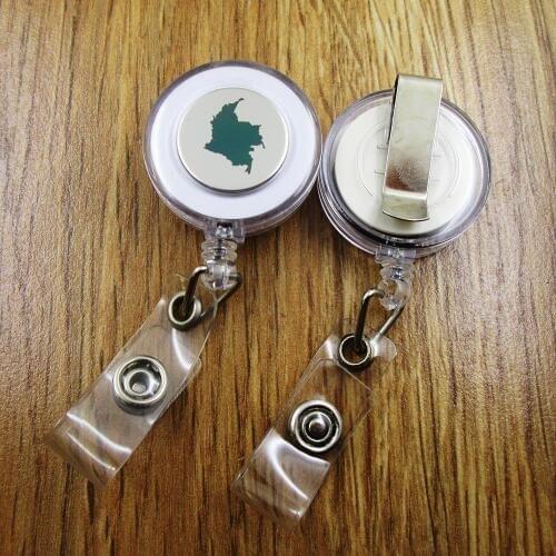 Colombia ID Badge Reel for Docter Nurse Teacher Student retractable recoil id badge holder work fun