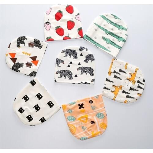 Baby Hat Cute Boy Girl Baby Round Hat Newborn Photography Props Cartoon Pattern Suitable for 0-12 Months