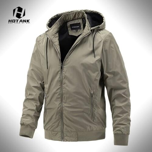 Men Windproof Jackets Hooded Coats Outdoor Bomber Outwears Windbreaker Mens Spring Autumn Casual Jacket Fashion Clothing 2021