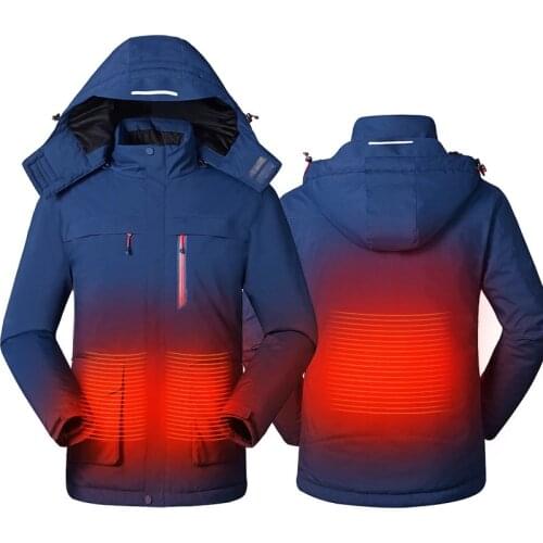 Men Winter Intelligent Heating Jacket USB Charging men Heated Coat Outdoor Fleece Female Windproof Climbing Clothes